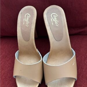 Candie's Beige Women's Mules